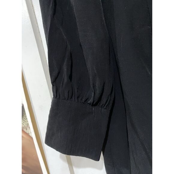 Zara Black Dress Small Mini Lace Trim Hem Gothic Cottagecore High Neck Party - Picture 6 of 16